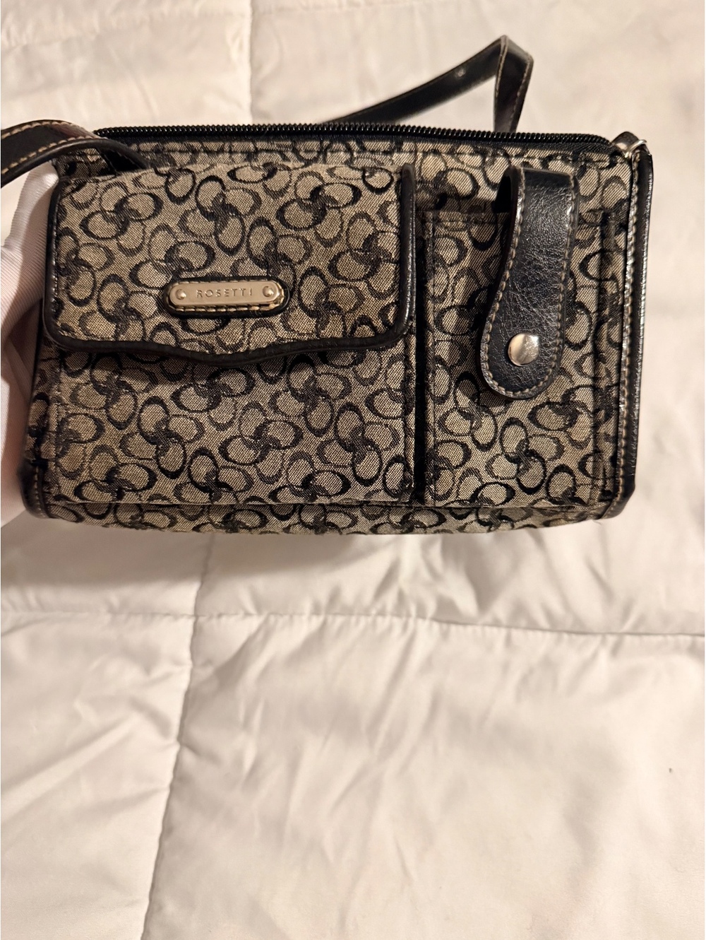 Rosetti Signature Logo Crossbody Bag with Front Pocket and Z